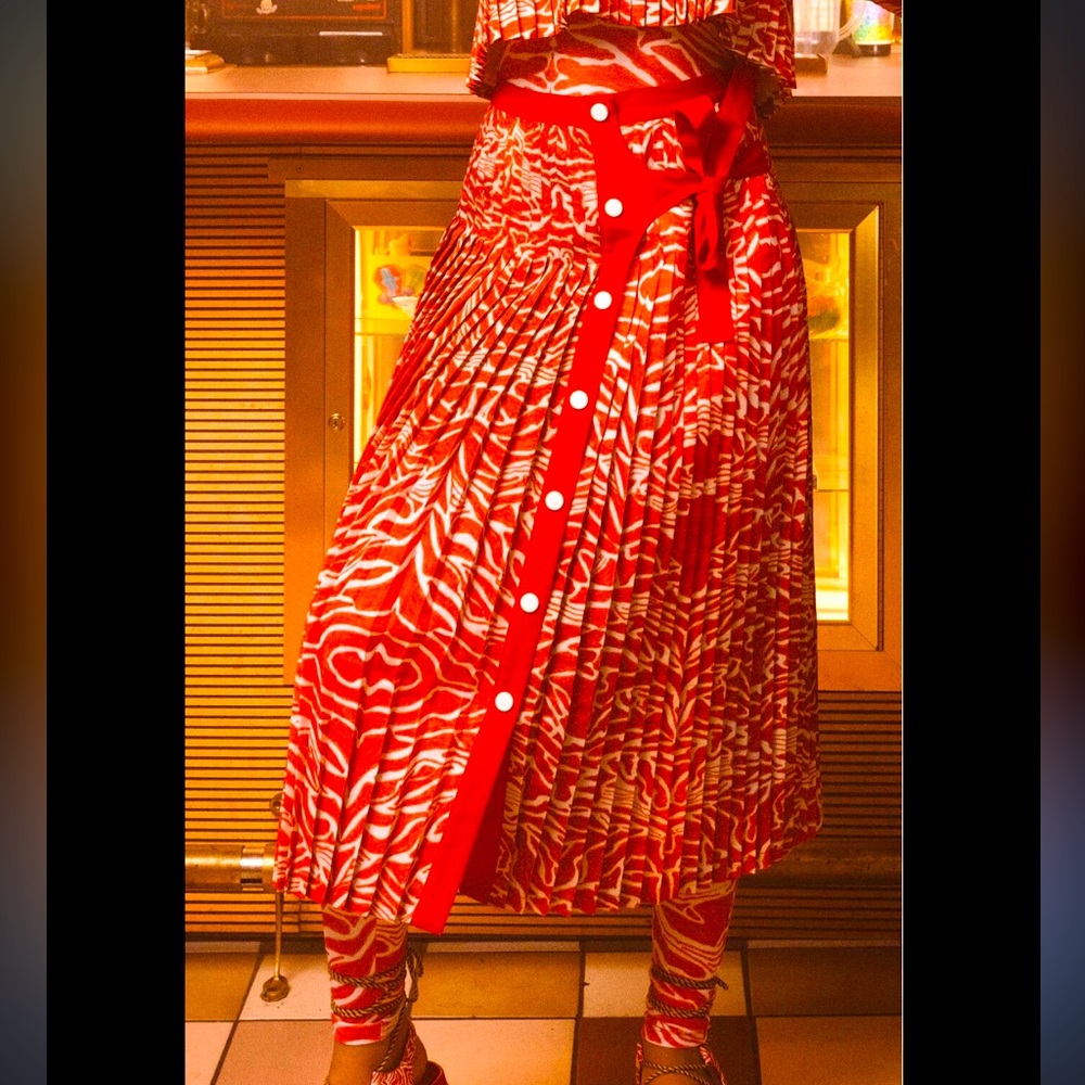 MARRISA WILSON RED WRAP SKIRT